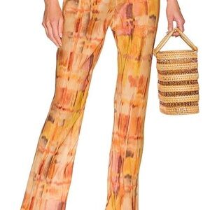 CULT GAIA yellow and orange Stacie Cover-Up Pants in Summer Haze size Medium